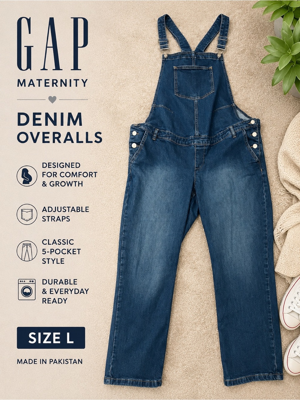 GAP Maternity size 12 Overalls Medium Wash